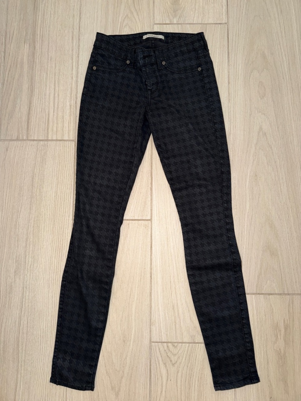 Rich and Skinny Black Houndstooth Skinny Pants -
